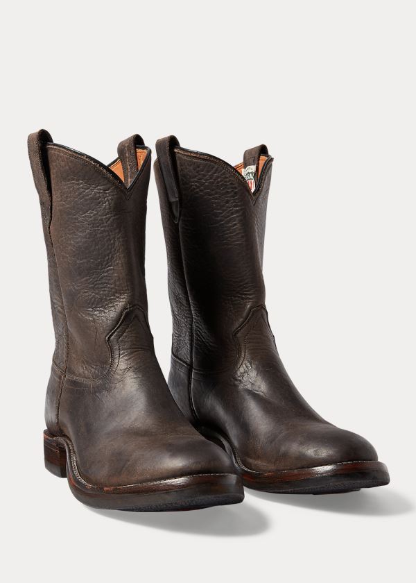 Men's Ralph Lauren Leather Boots | 460897MAY